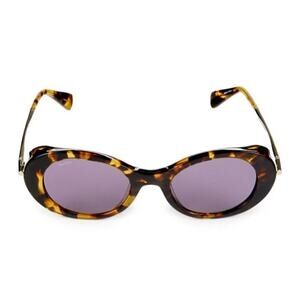 Max Mara Oval Sunglasses Havana Purple lenses